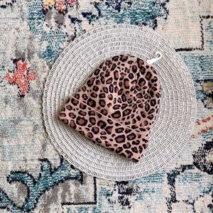 MY ACCESSORIES London Ribbed Beanie Hat In Leopard Print-multi